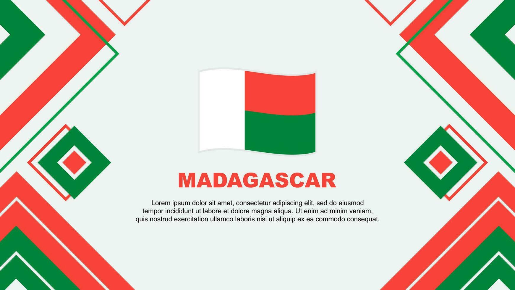 Madagascar Flag Abstract Background Design Template. Madagascar Independence Day Banner Wallpaper Vector Illustration. Madagascar Background