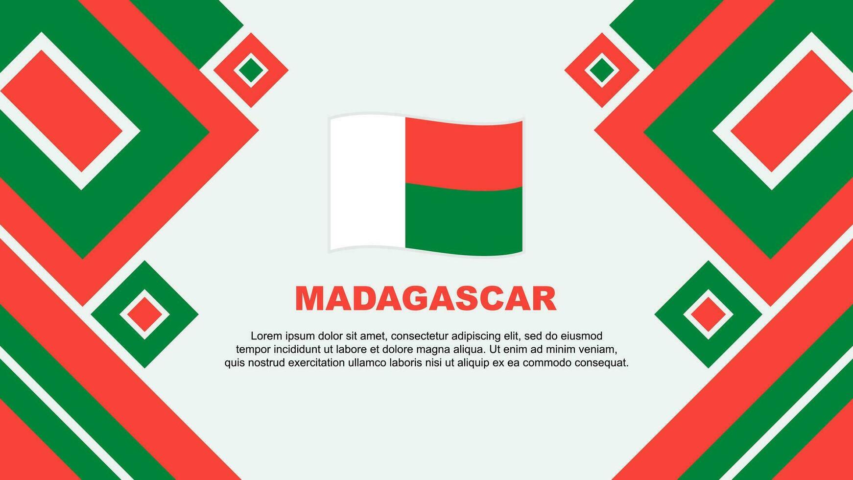 Madagascar Flag Abstract Background Design Template. Madagascar Independence Day Banner Wallpaper Vector Illustration. Madagascar Cartoon