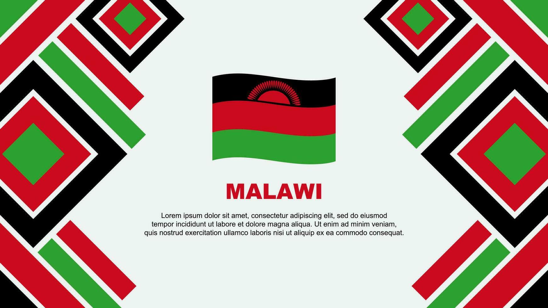 Malawi Flag Abstract Background Design Template. Malawi Independence Day Banner Wallpaper Vector Illustration. Malawi