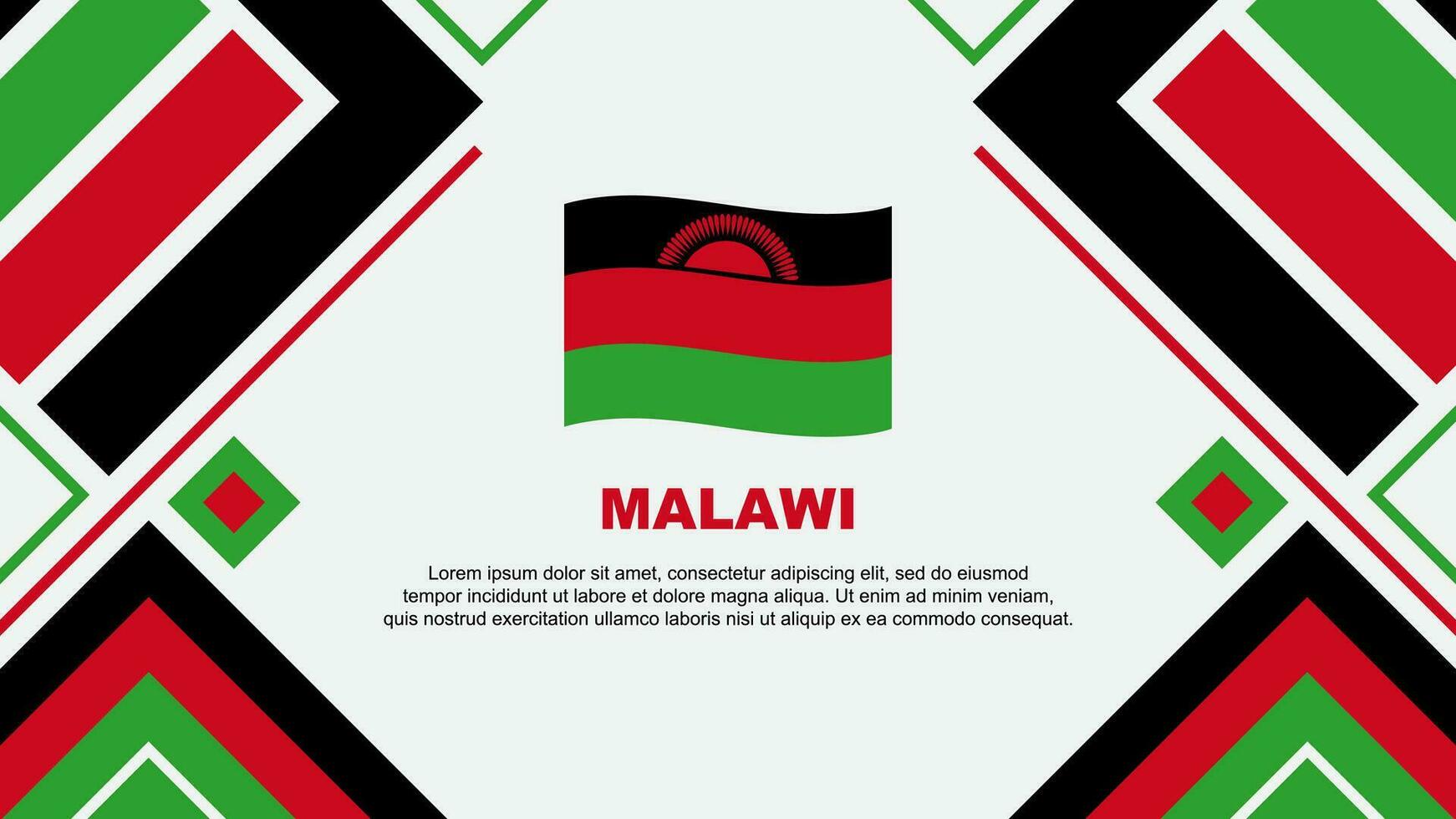 Malawi Flag Abstract Background Design Template. Malawi Independence Day Banner Wallpaper Vector Illustration. Malawi Flag