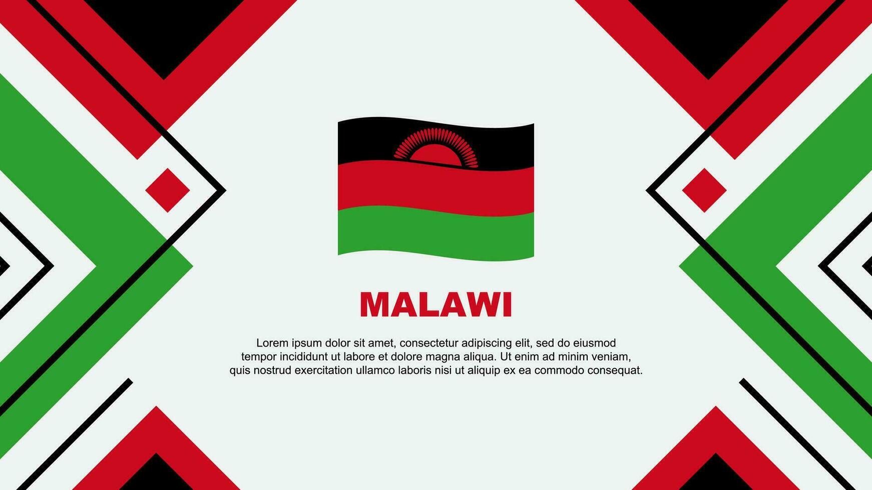 Malawi Flag Abstract Background Design Template. Malawi Independence Day Banner Wallpaper Vector Illustration. Malawi Illustration