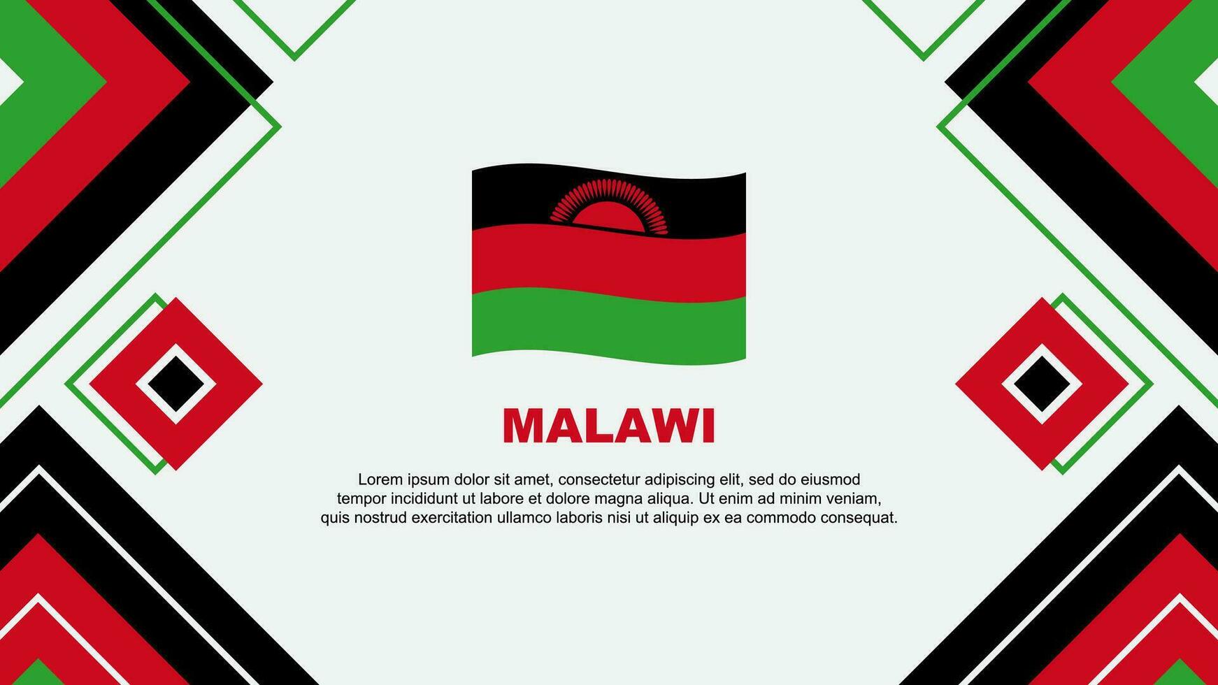 Malawi Flag Abstract Background Design Template. Malawi Independence Day Banner Wallpaper Vector Illustration. Malawi Background