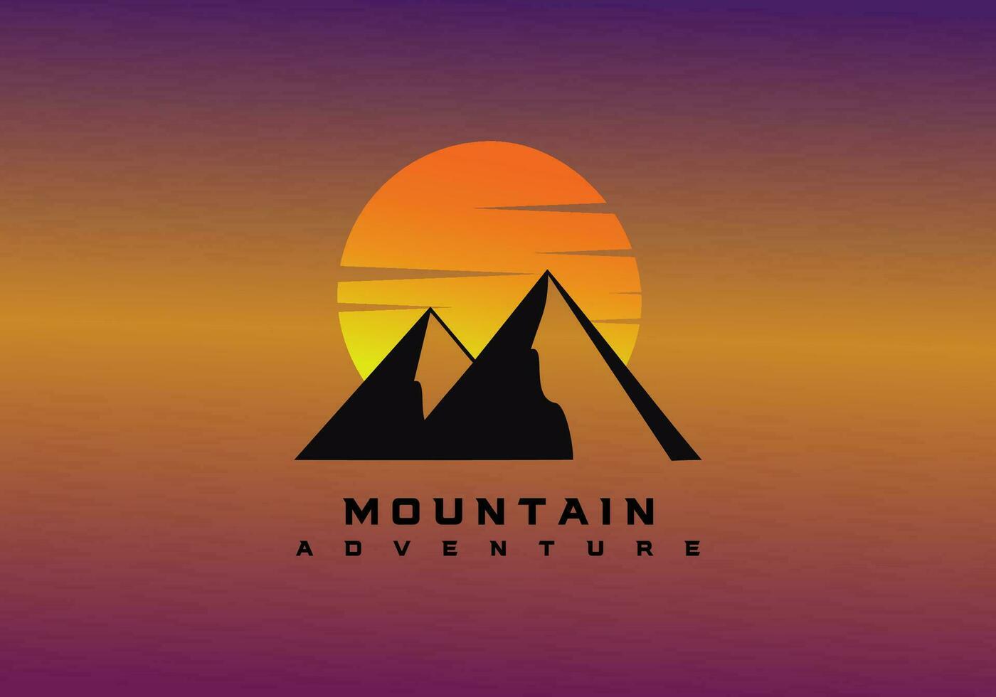 mountain in the sunset vector