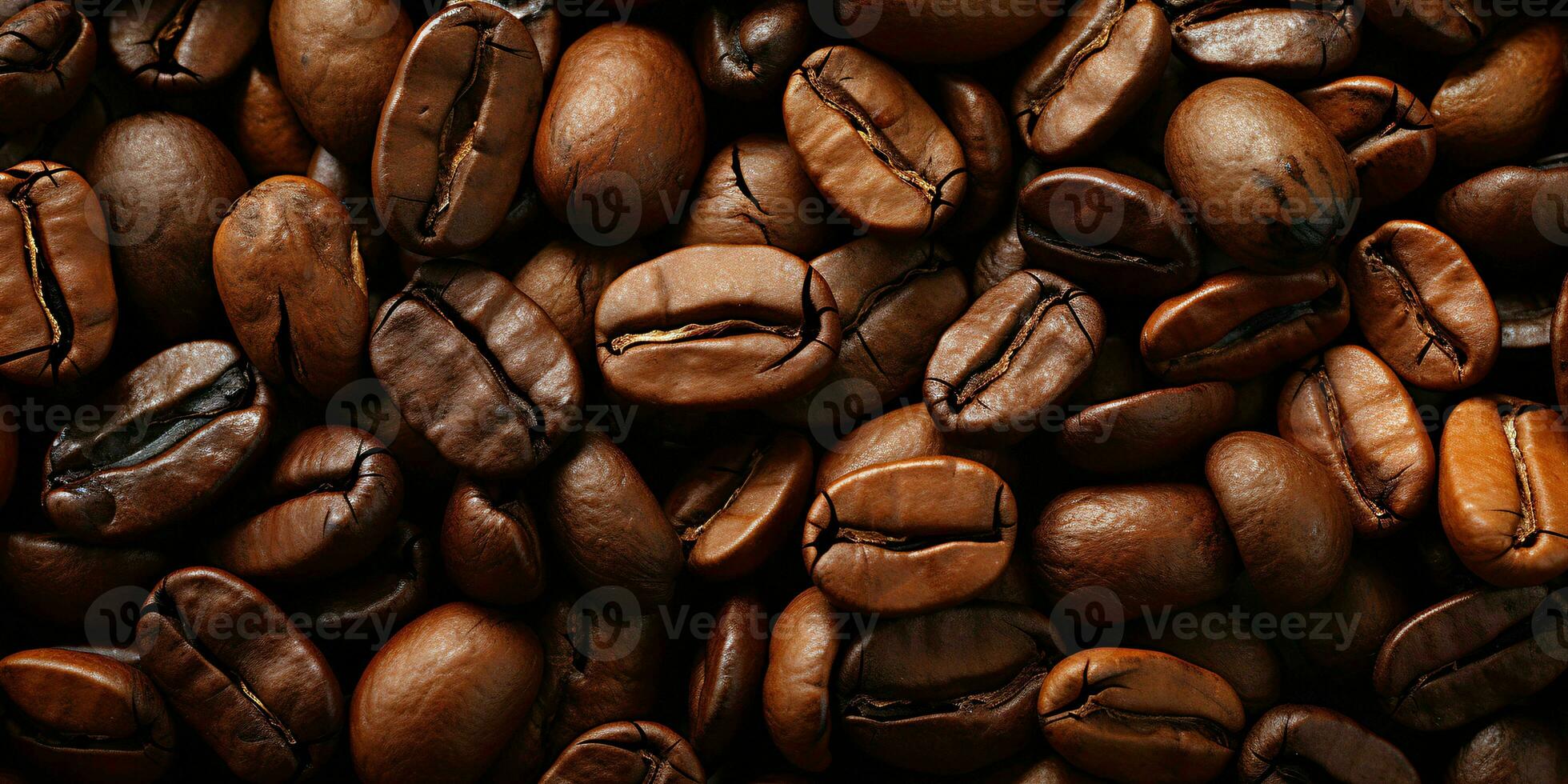 AI generated Coffee Beans Background. Roasted Coffee Texture Background. Generative AI photo