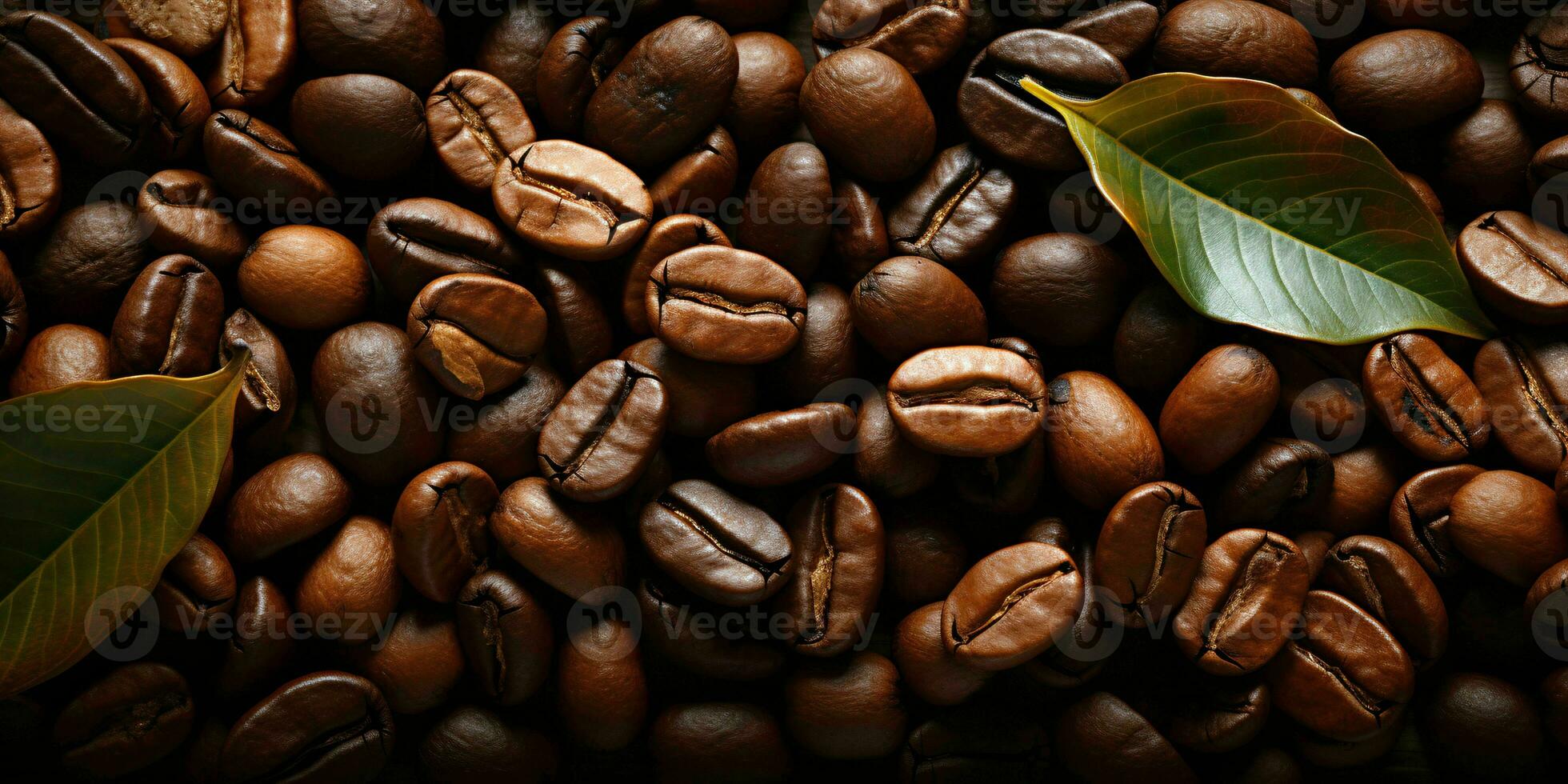 AI generated Coffee Beans Background. Roasted Coffee Texture Background. Generative AI photo