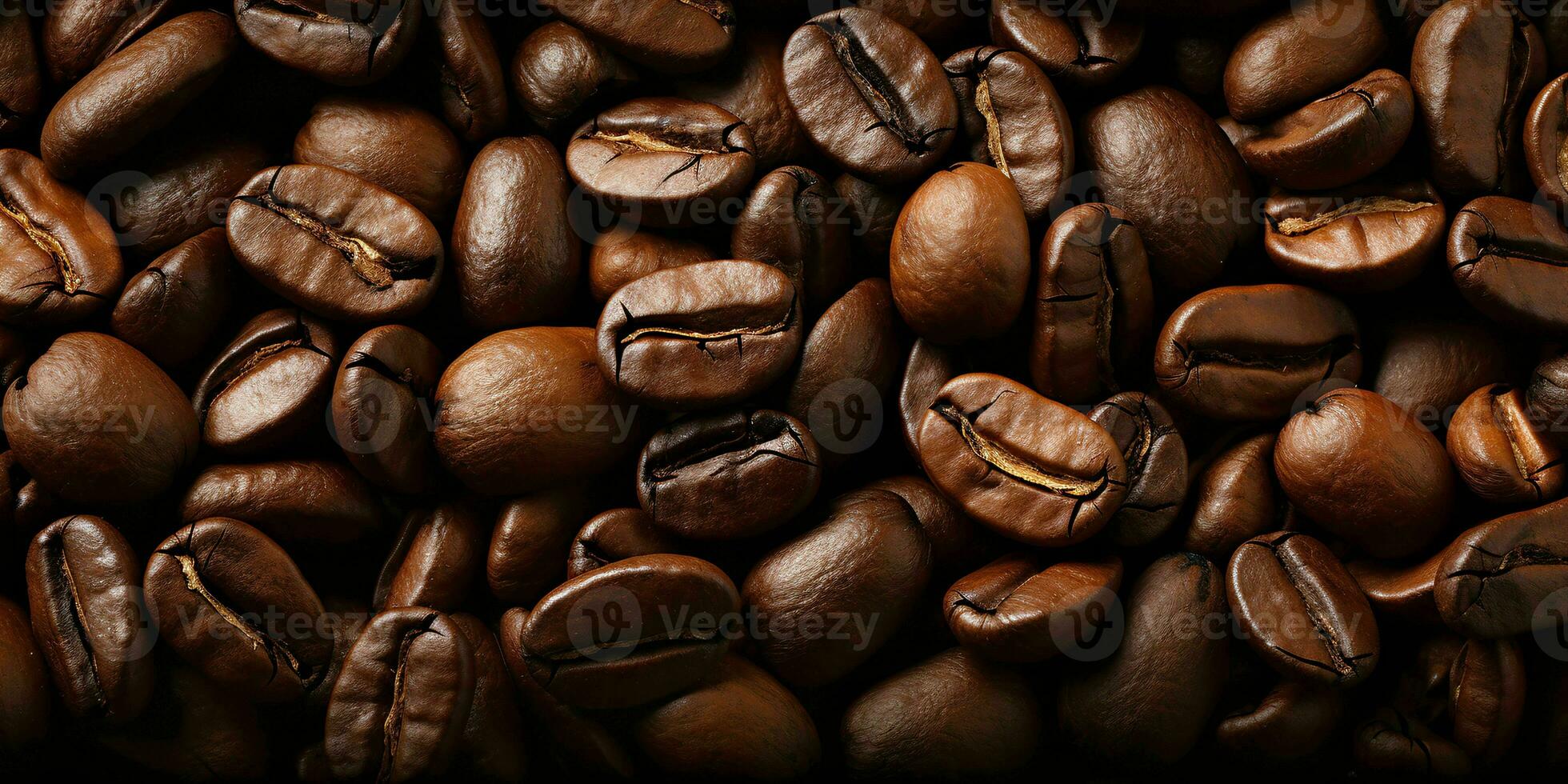 AI generated Coffee Beans Background. Roasted Coffee Texture Background. Generative AI photo