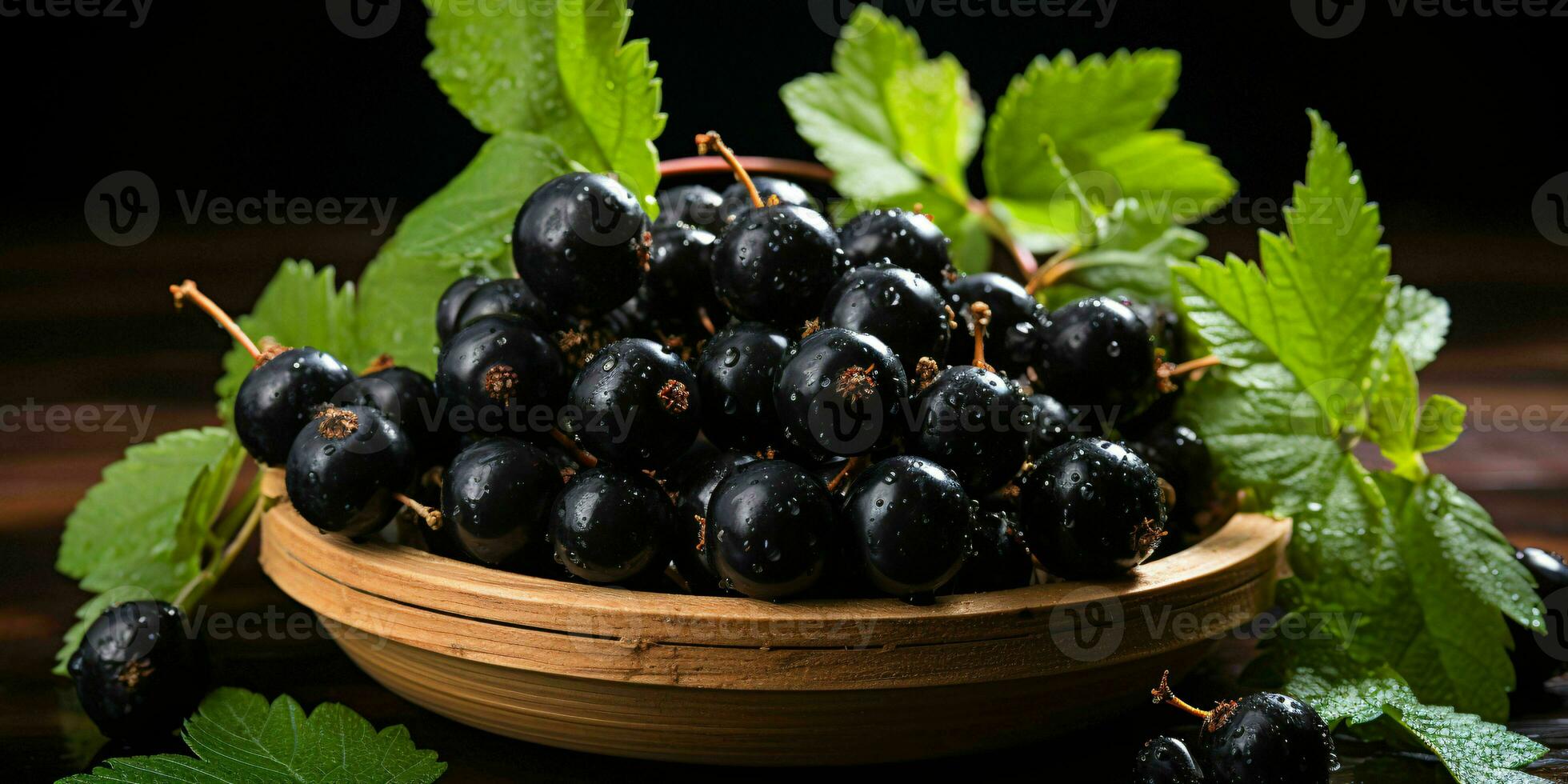 AI generated Fresh Black Currant Fruit. Generative AI photo