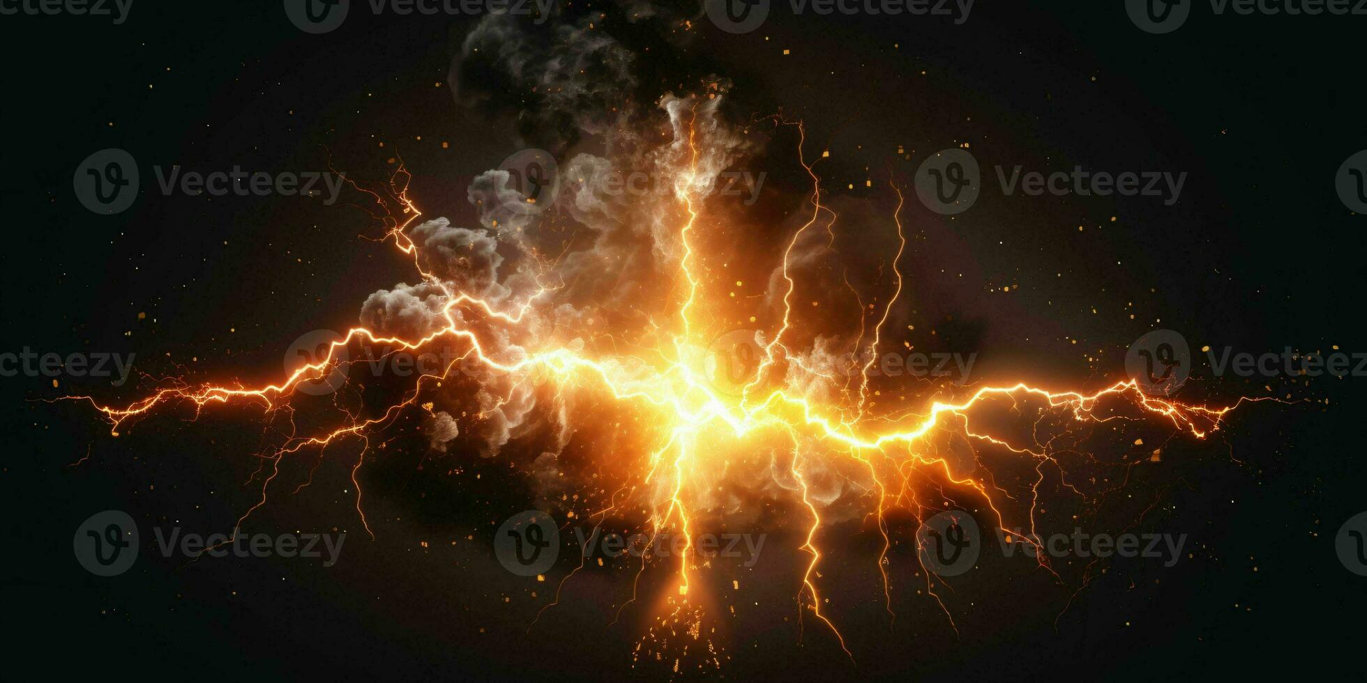 AI generated Energy Lightning. Thunderbolt Background. Generative AI photo