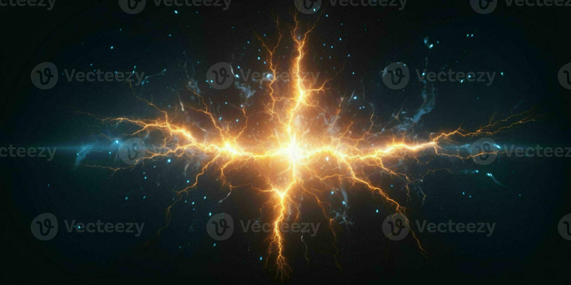 AI generated Energy Lightning. Thunderbolt Background. Generative AI photo