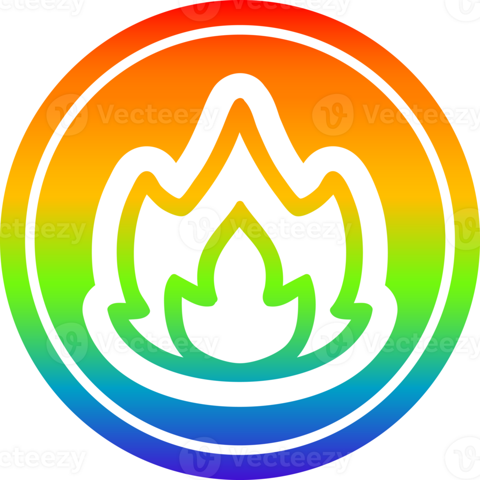 eenvoudige cirkelvormige vlam in het regenboogspectrum png