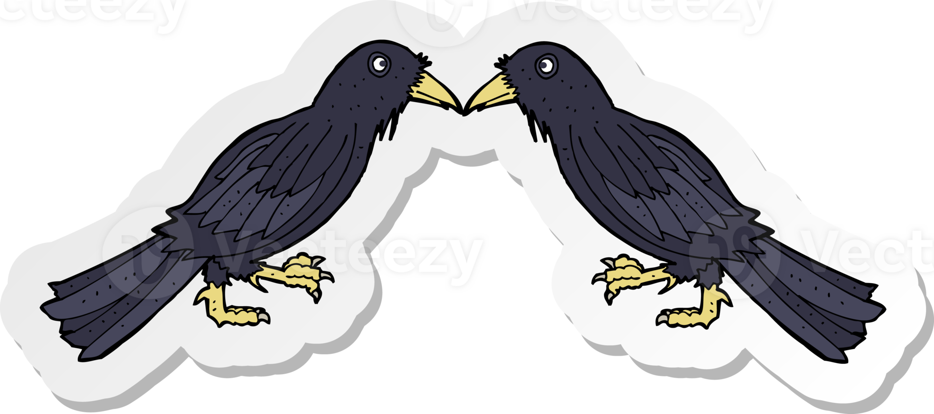 sticker of a cartoon crows png