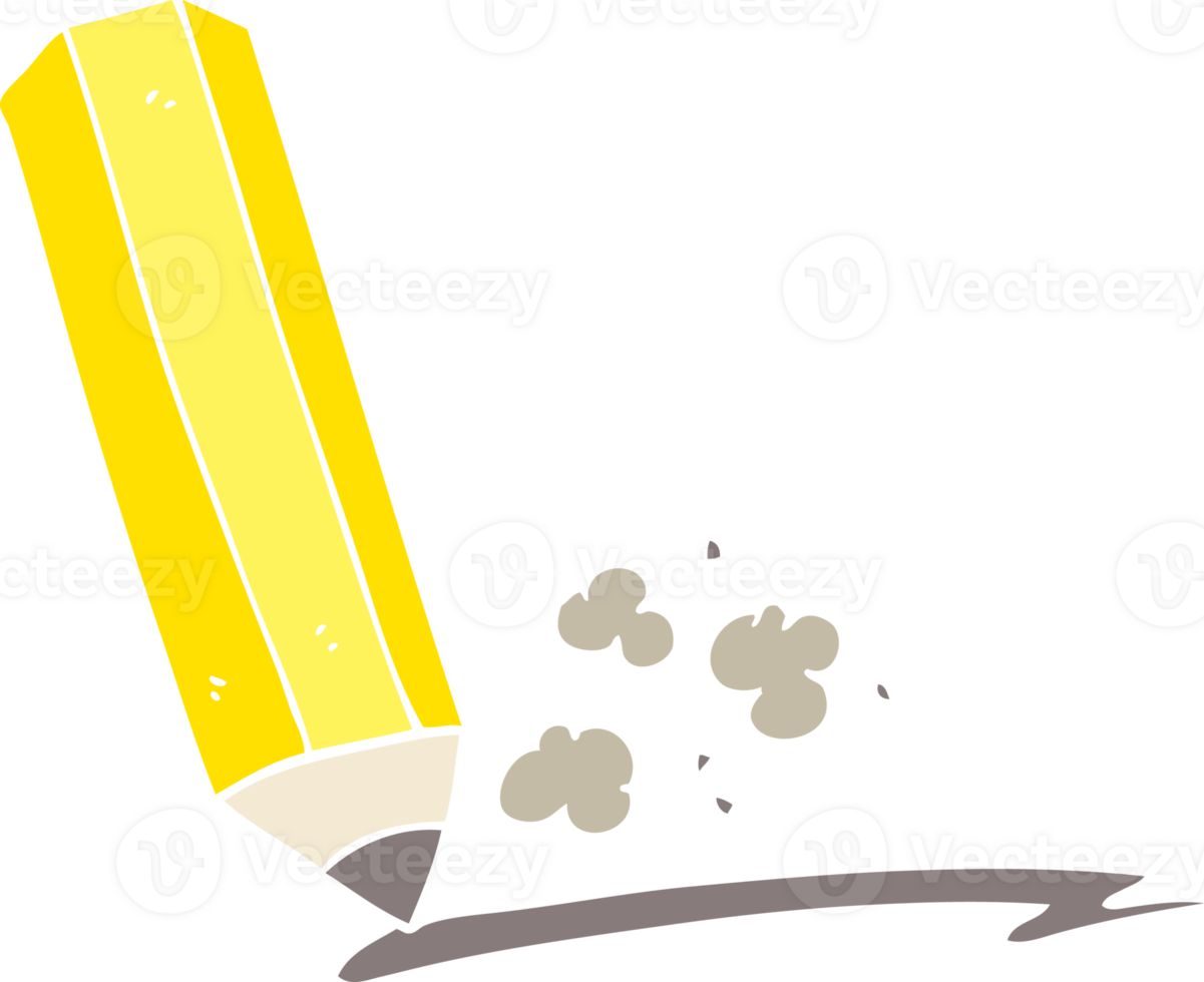 flat color illustration of a cartoon pencil png