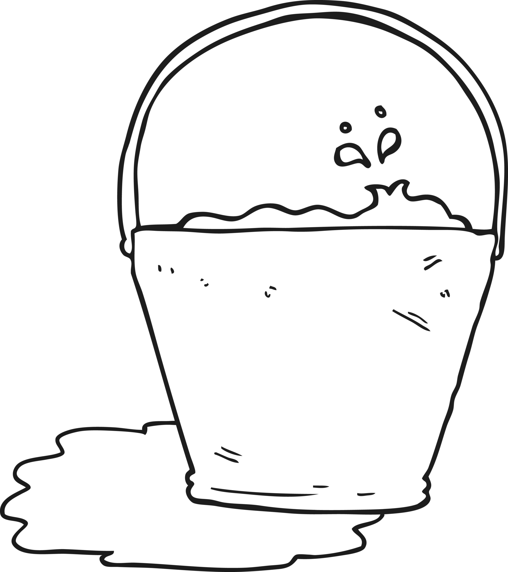 black and white cartoon bucket of water 36472611 PNG
