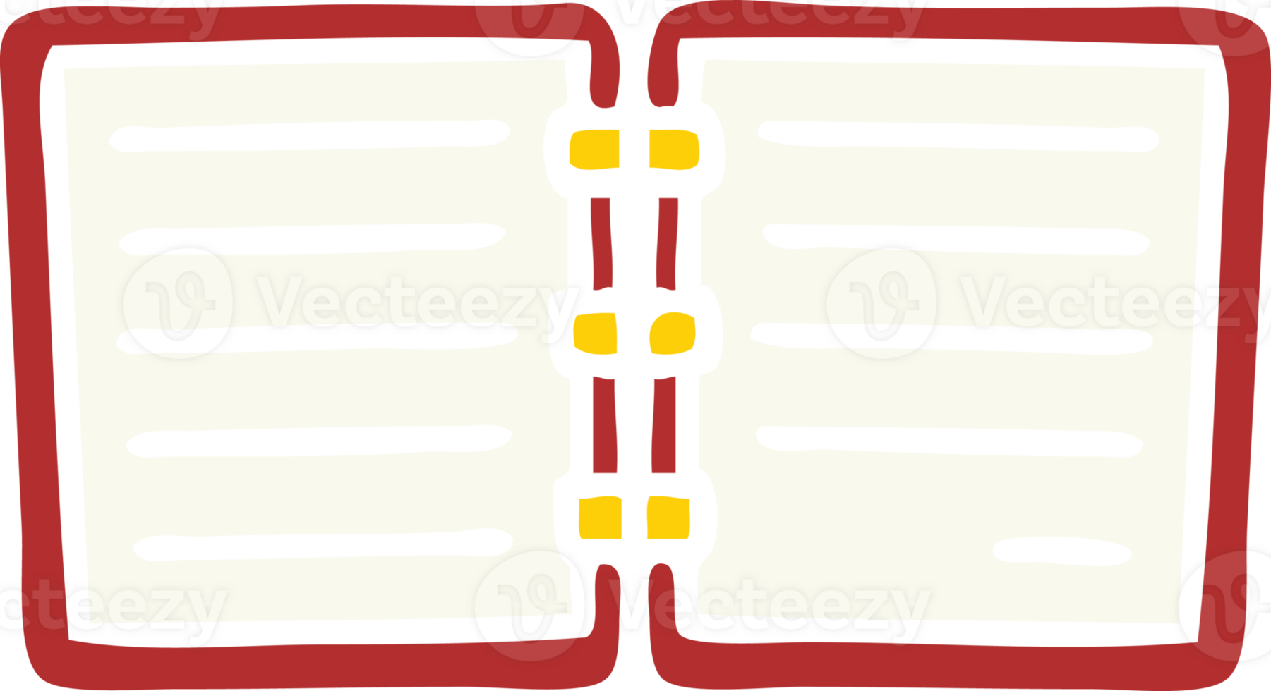 flat color retro cartoon open diary png