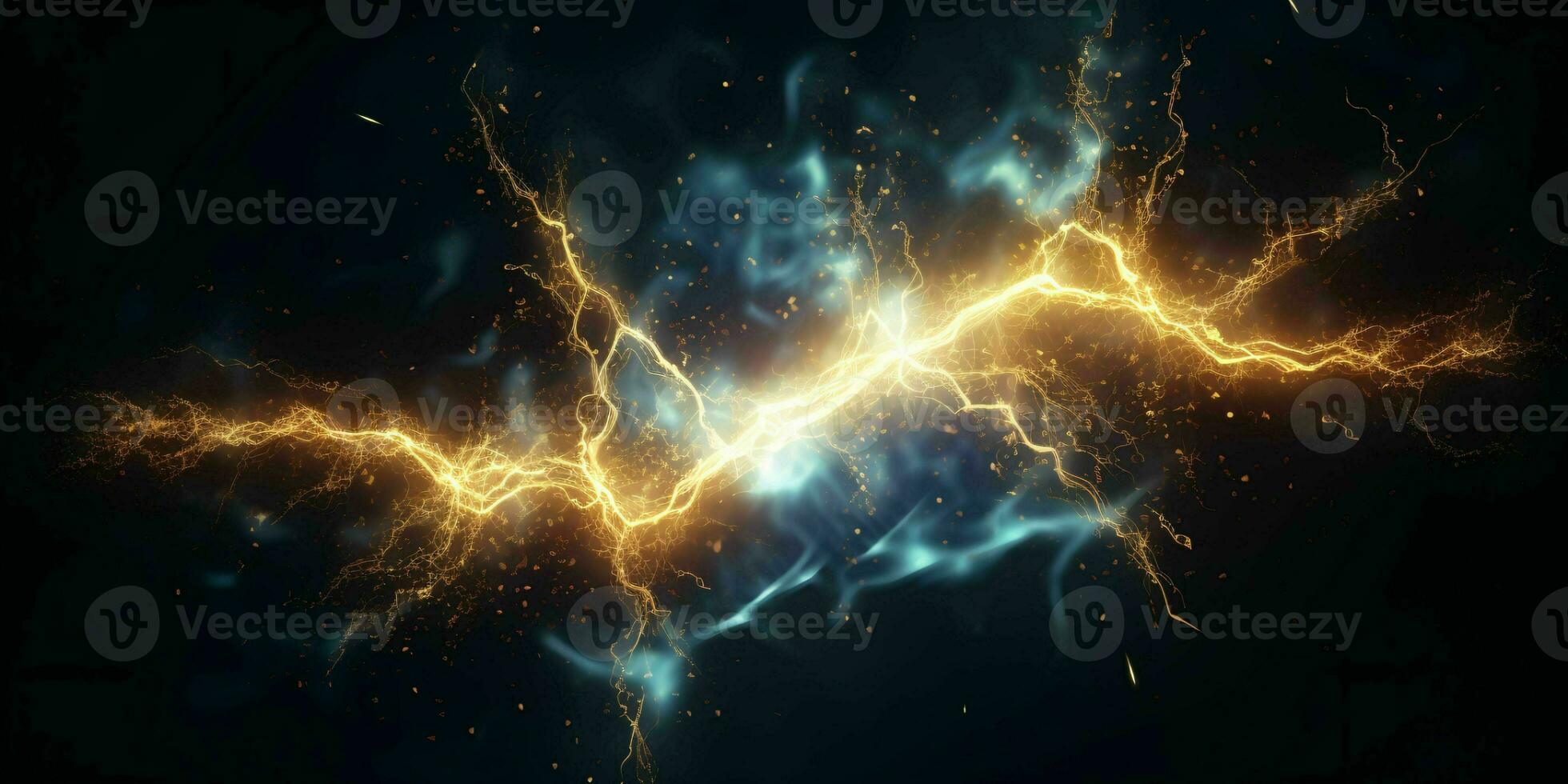 AI generated Energy Lightning. Thunderbolt Background. Generative AI photo