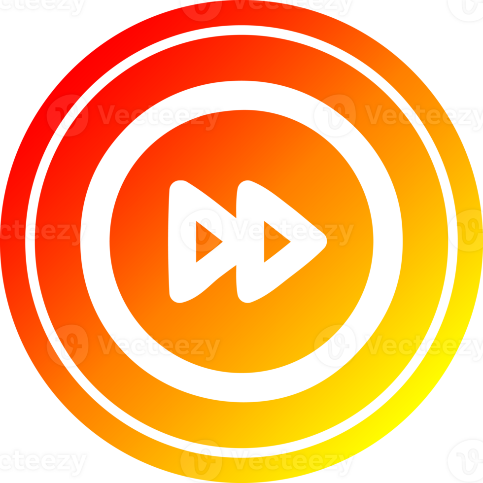 fast forward circular in hot gradient spectrum png