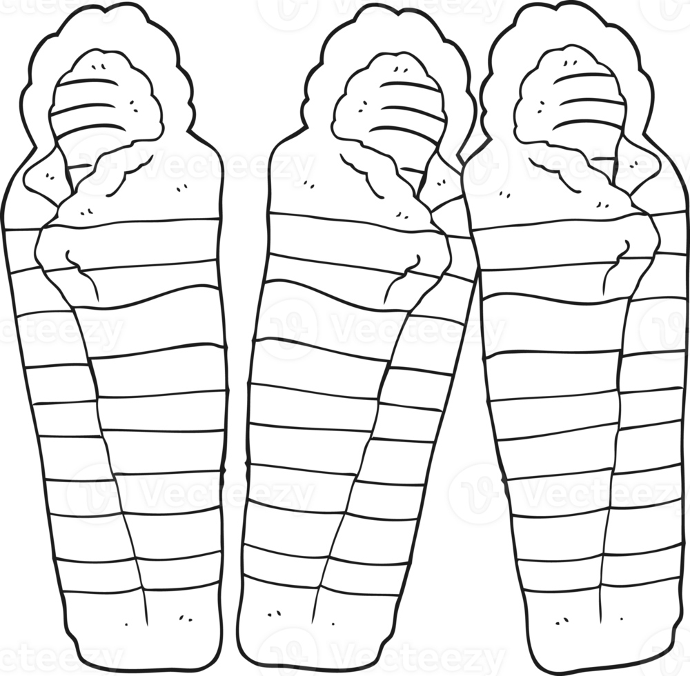 black and white cartoon sleeping bags png