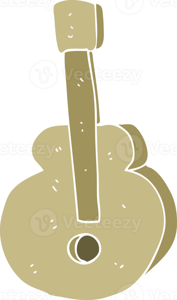 flat color illustration of a cartoon guitar png