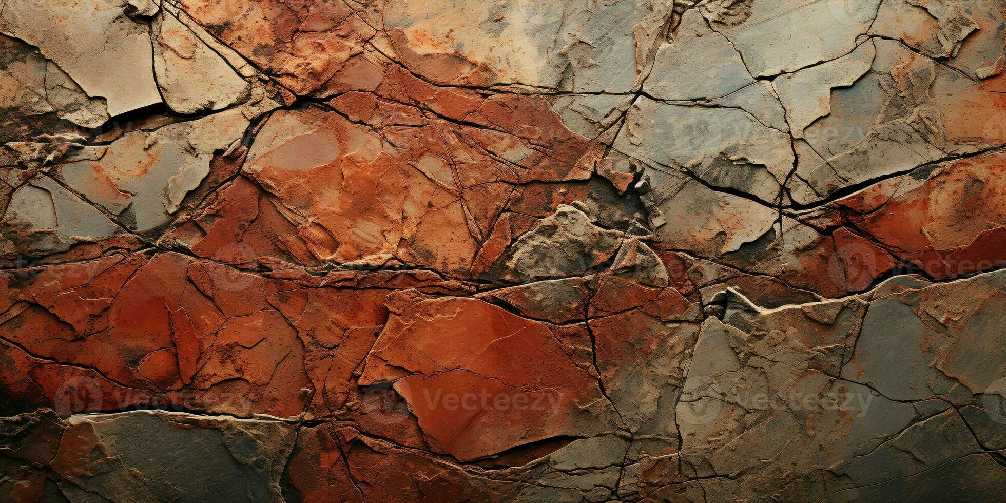 AI generated Red and Brown Rough Stone Texture Background. Rock Surface Background. Generative AI photo