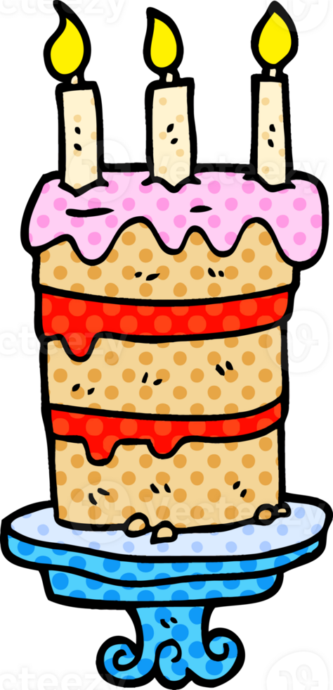 cartoon doodle birthday cake png