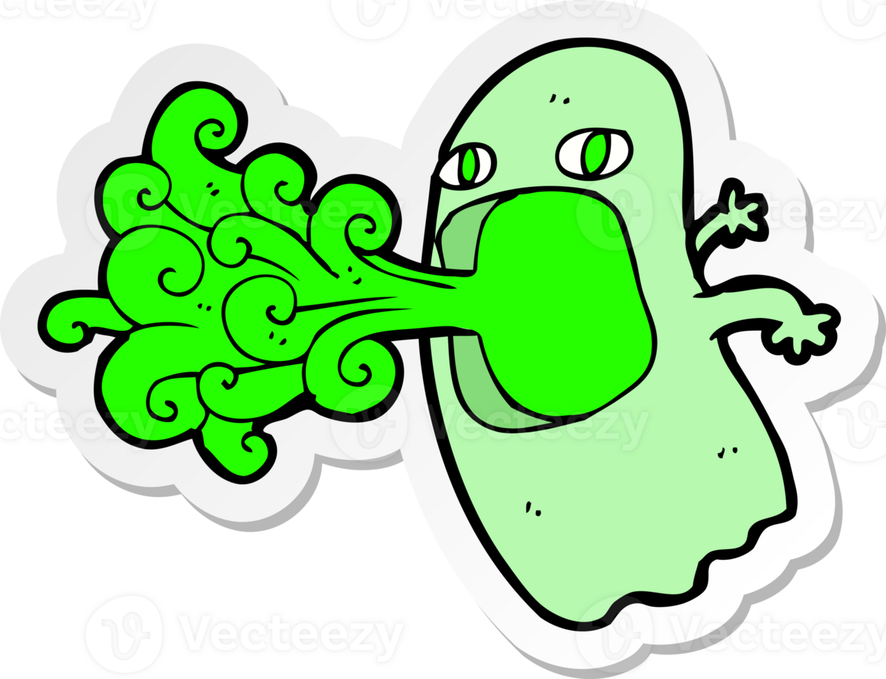 sticker of a funny cartoon ghost png