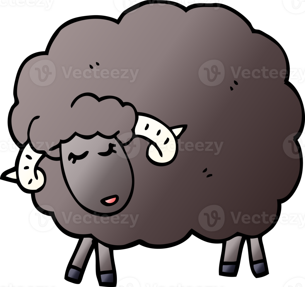 cartoon doodle black sheep png