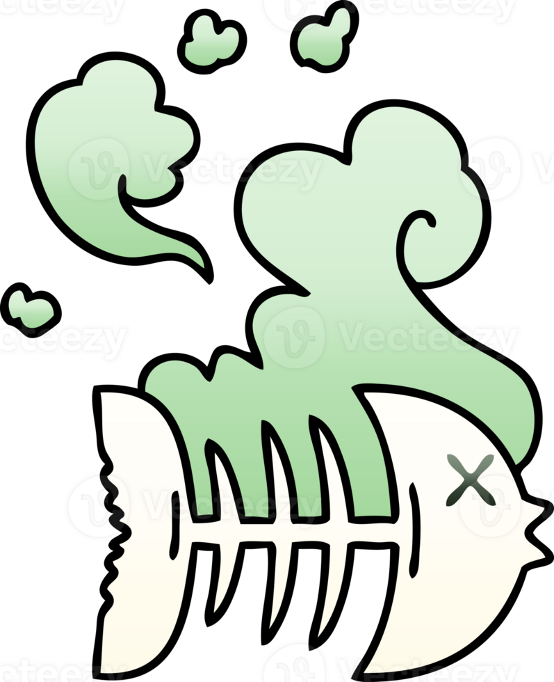 quirky gradient shaded cartoon dead fish png