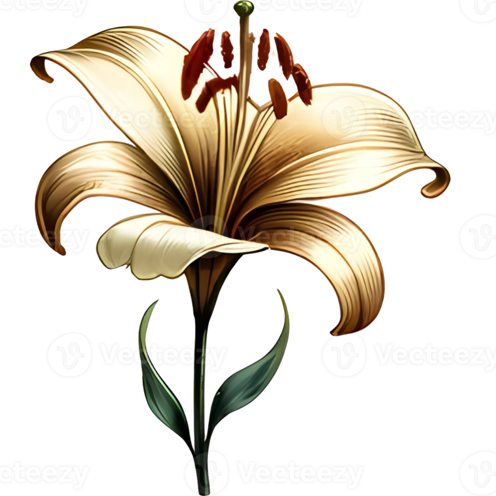 AI generated Beautiful lily flower isolated Valentine Day png