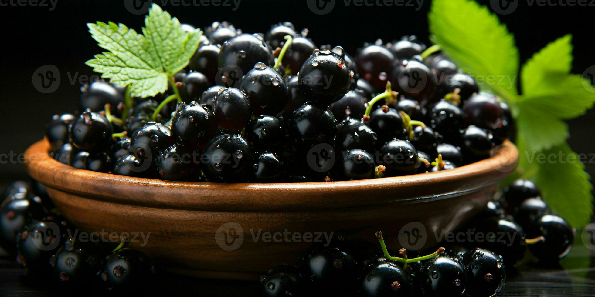 AI generated Fresh Black Currant Fruit. Generative AI photo