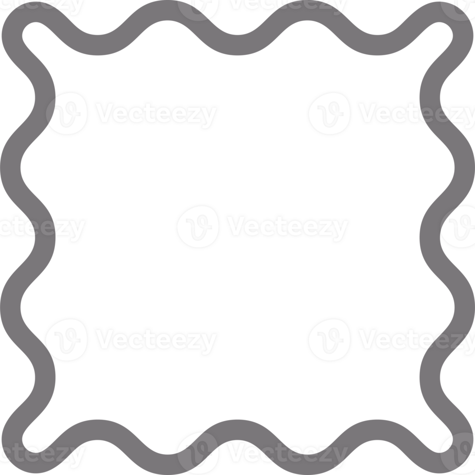 y2k Kringel rahmen. Zickzack- wellig Rand zum Geschichte. Rechteck gezähnt retro groovig Form. süß funky geometrisch Plakate zum modern Design. Vektor ästhetisch Elemente. png