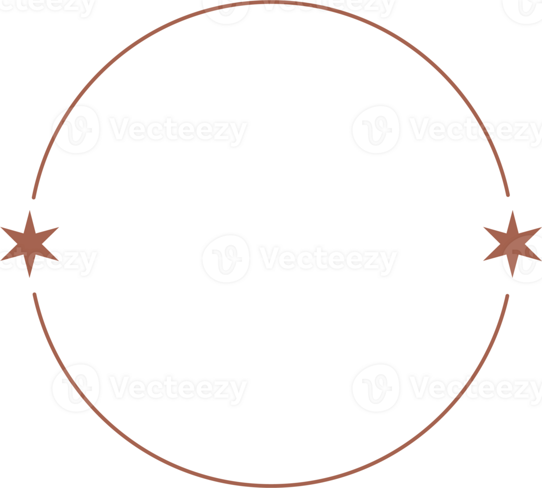 estetico cerchio telaio con stelle. minimo schema forma. y2k astratto confine con brilla. cosmico retrò geometrico icona png