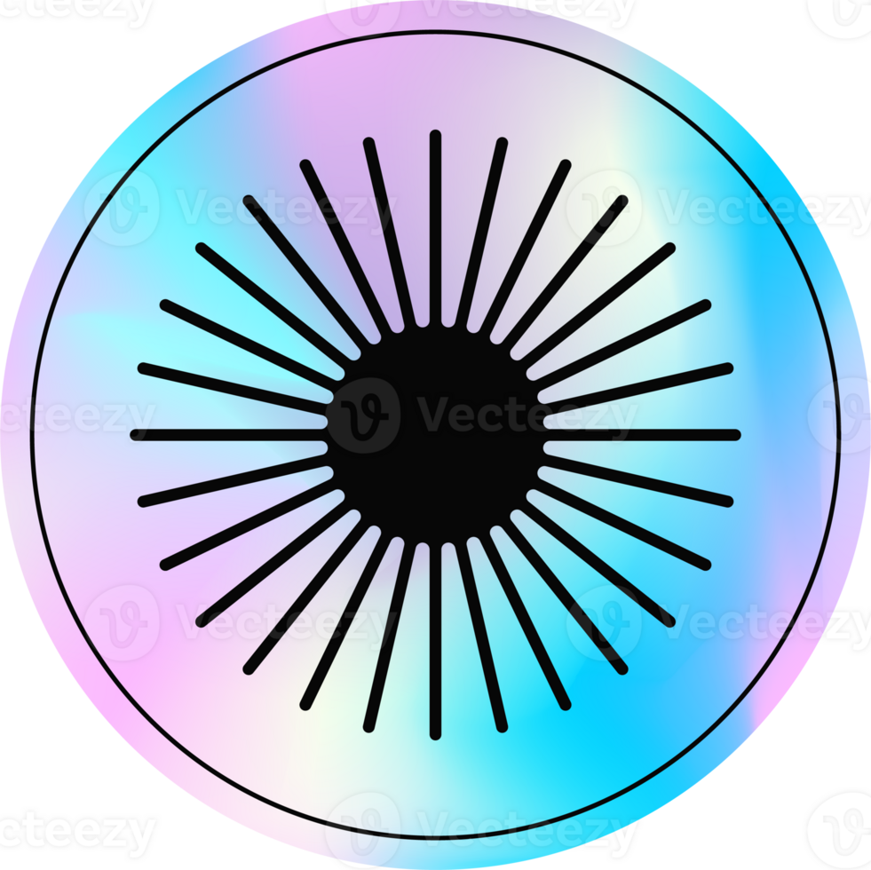 Y2k holographic sticker star png