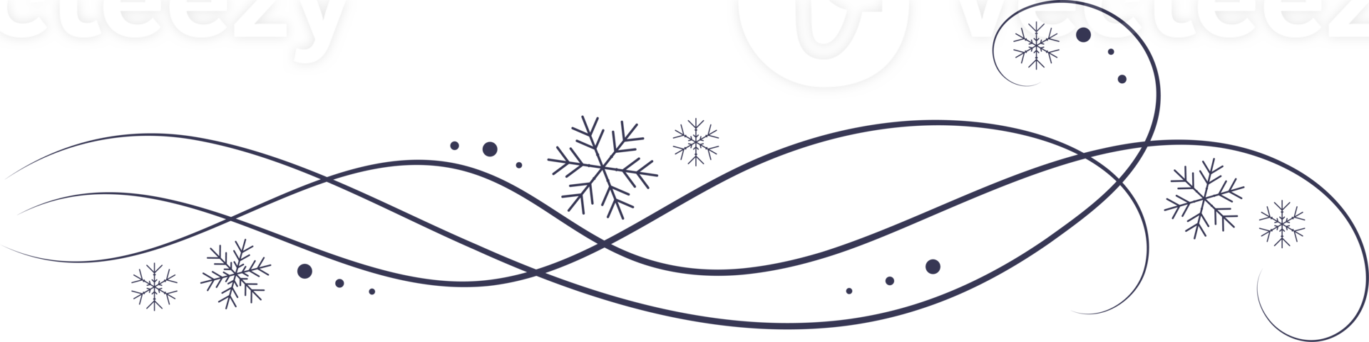 Snow wind doodle illustration. Flakes swirl blizzard. Wavy cold snowstorm. Wavy flow foe Christmas decoration png