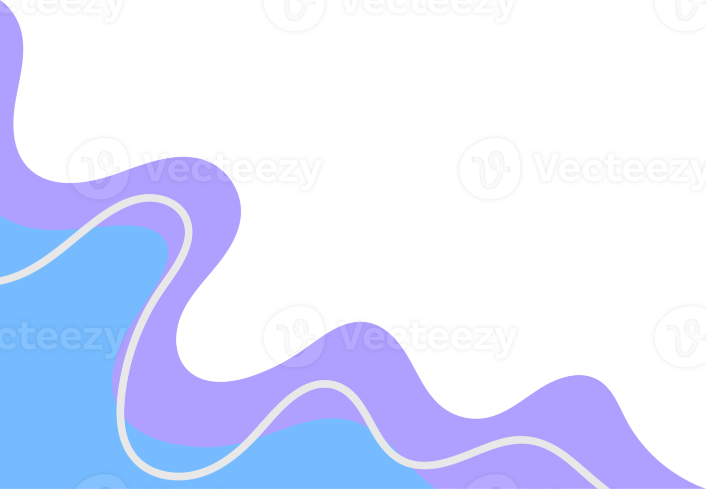 Blue wavy shape for corner decoration. Abstract curve fluid element for frame. Blobs png