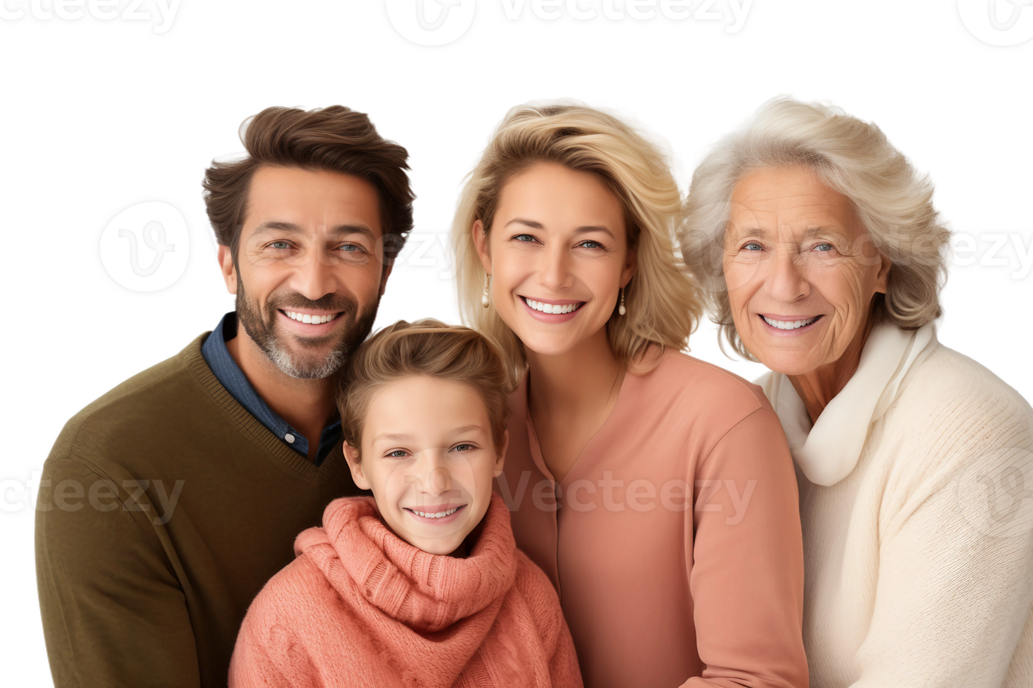 ai gegenereerd blij familie generaties samen Aan transparant achtergrond. png