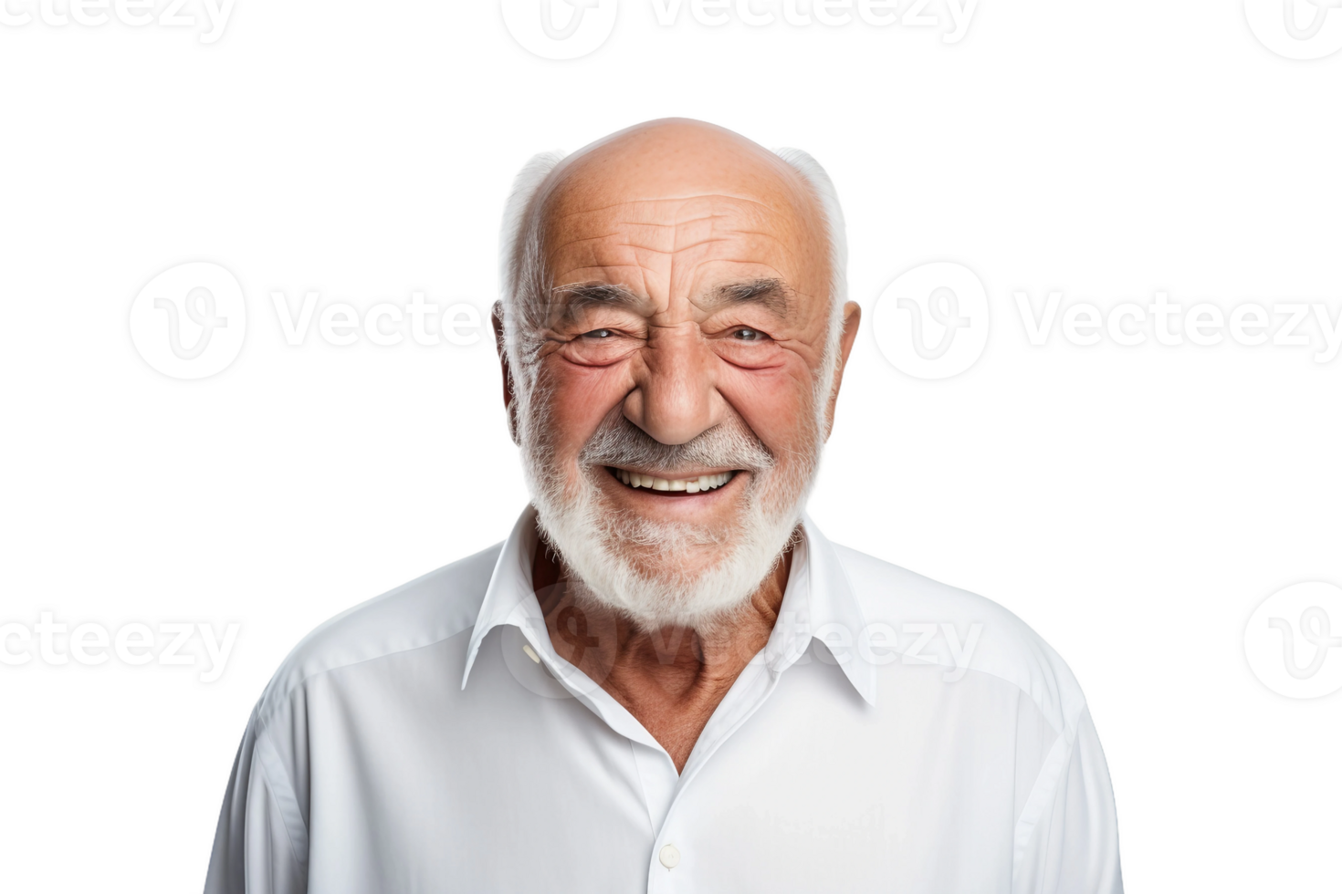 AI generated Happy Grandfather Sharing Wisdom on a Transparent Background. png