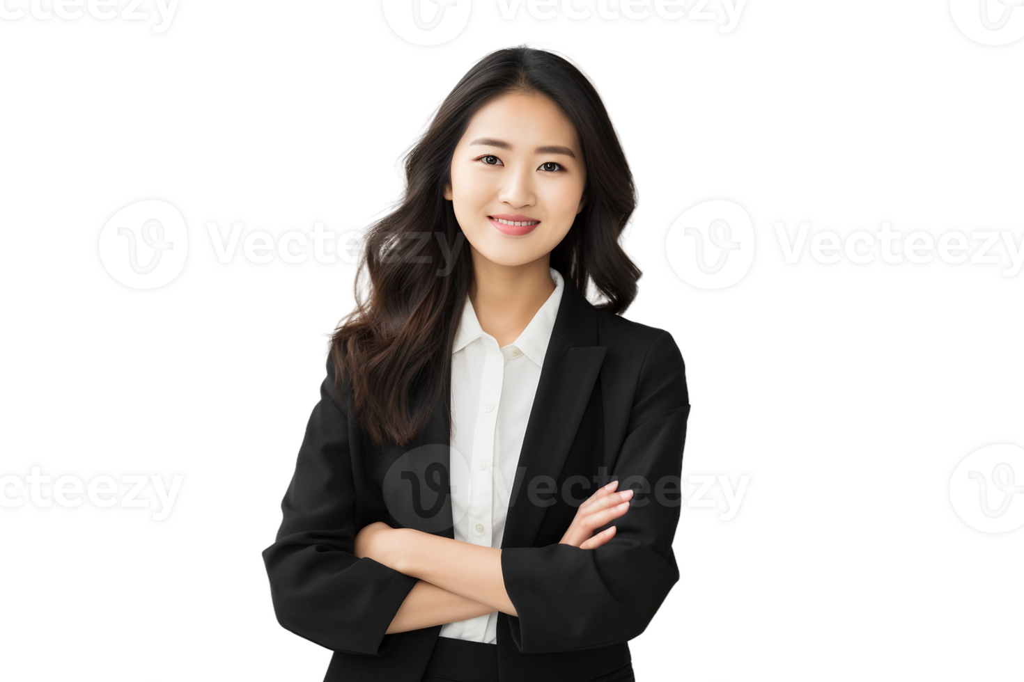 AI generated Asian Girl as a Modern-Day Tech Entrepreneur on Transparent Background. png