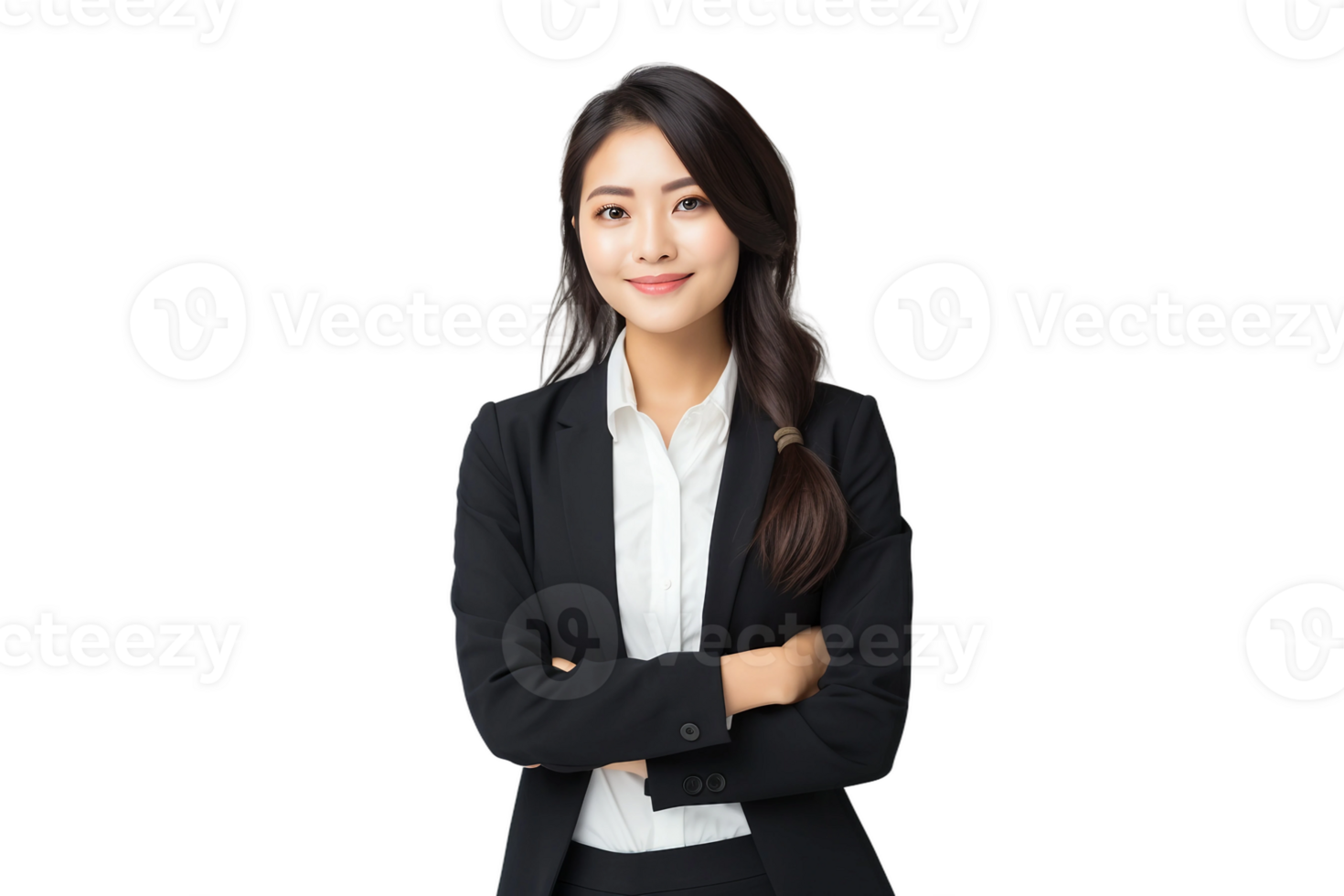 AI generated Asian Girl as a Modern-Day Tech Entrepreneur on Transparent Background. png