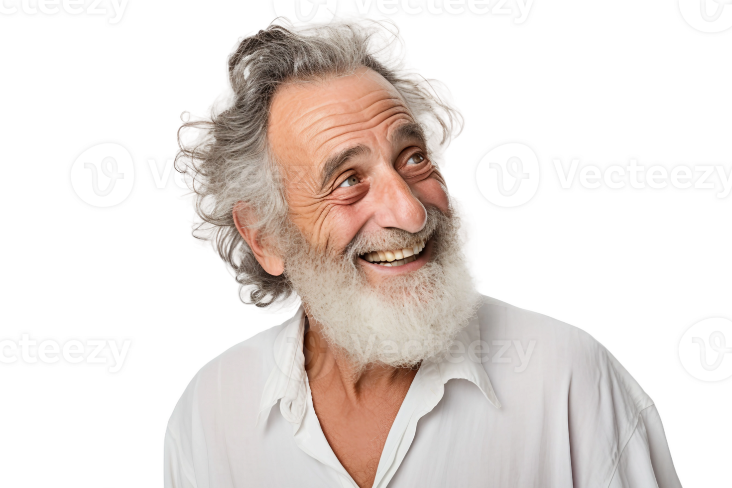 AI generated Happy Grandfather Sharing Wisdom on a Transparent Background. png