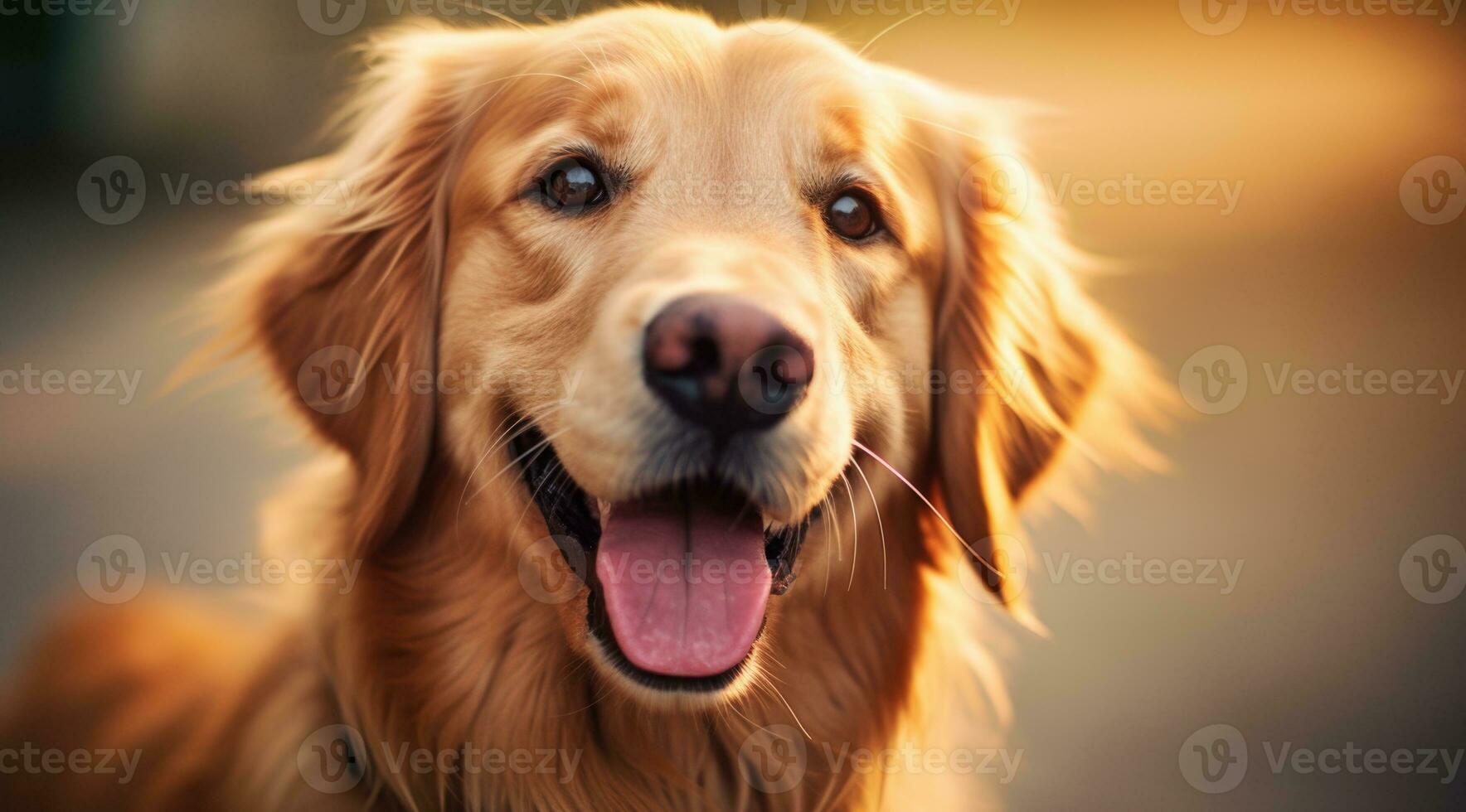 ai generado dorado perdiguero perro sentado en un pila de césped, primavera tema concepto foto