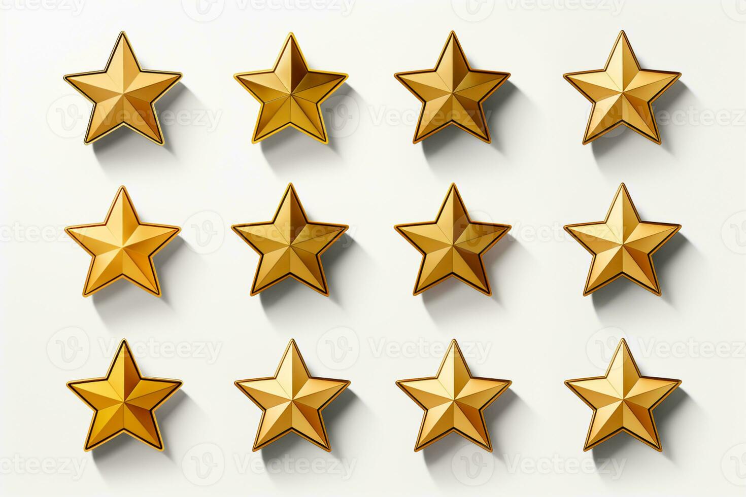 AI generated 3d shiny star on a white background 3d rendered photo
