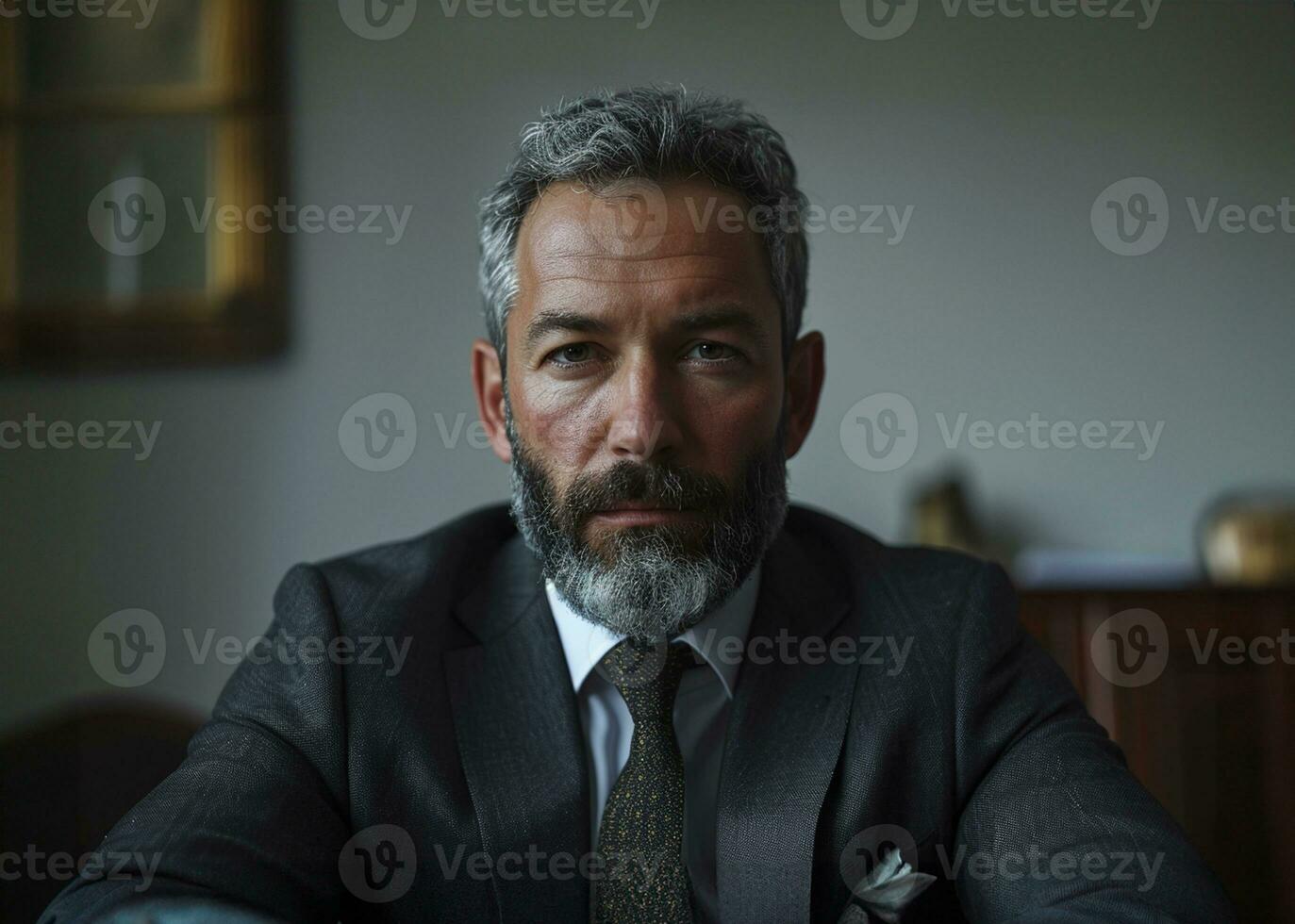 AI generated A worker at his desk doing their duty photo