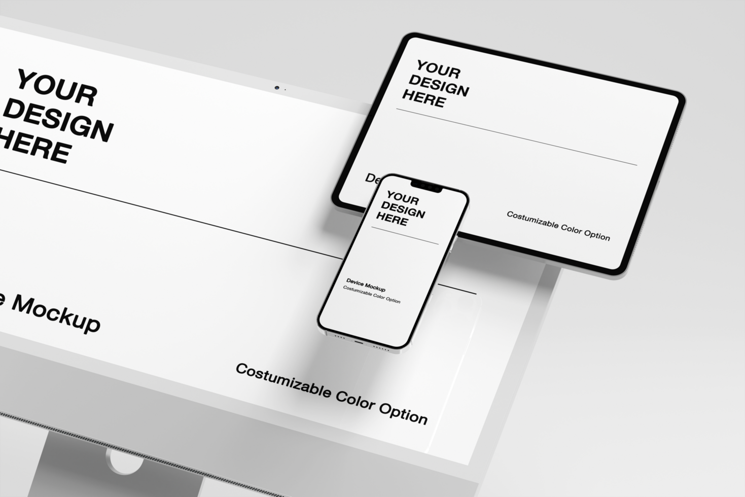 Device mockup with minimal background psd