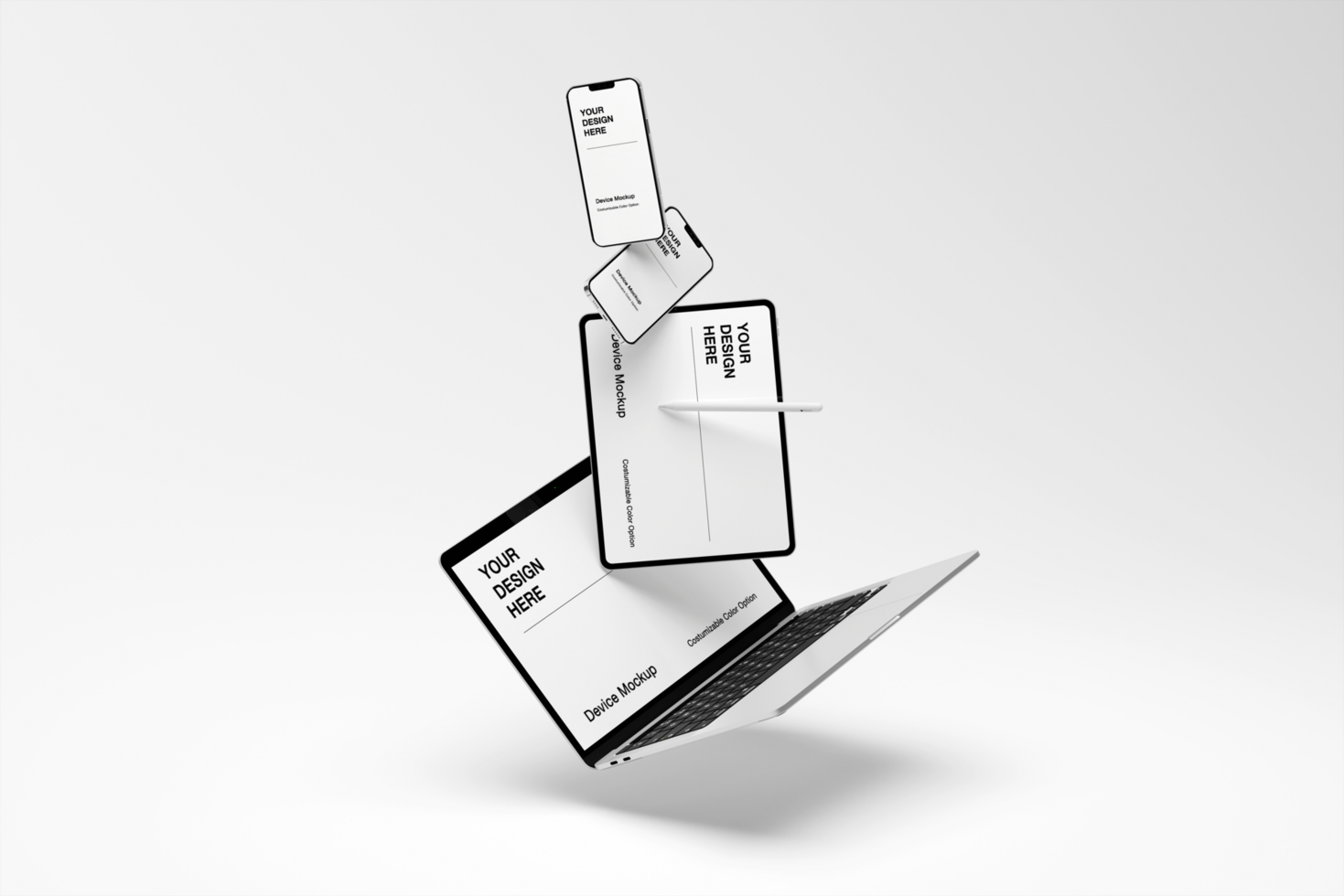 Device mockup with natural, clean and minimal background. psd