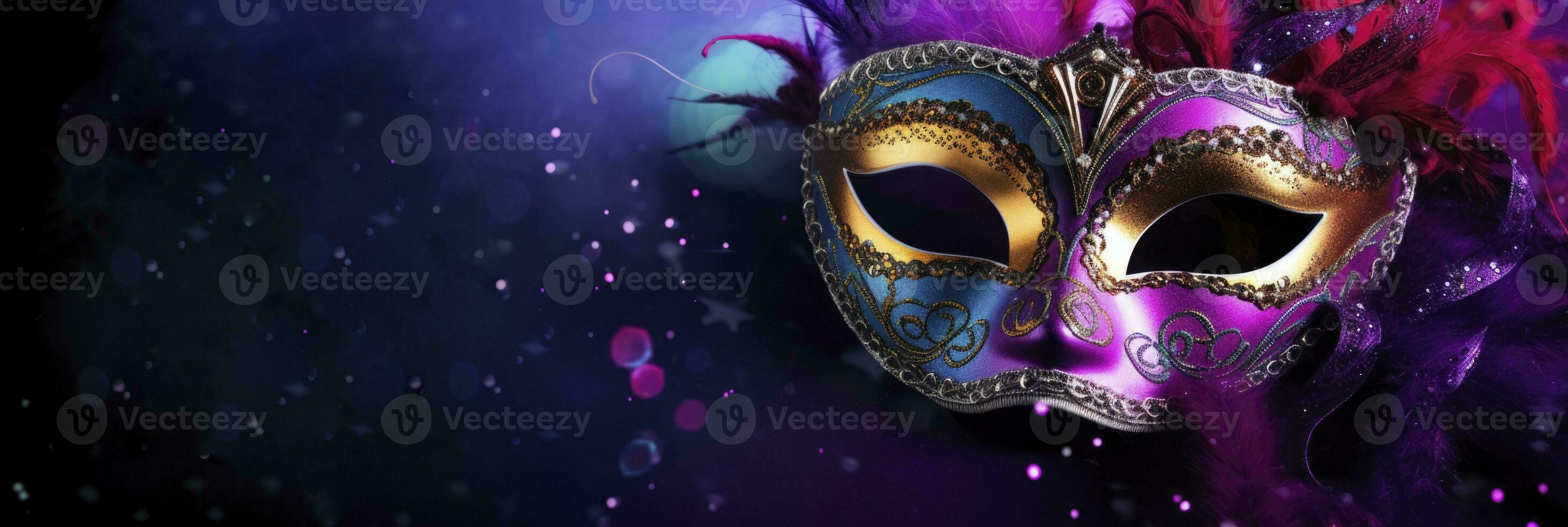 AI generated colorful Venetian carnival masks. generative ai photo