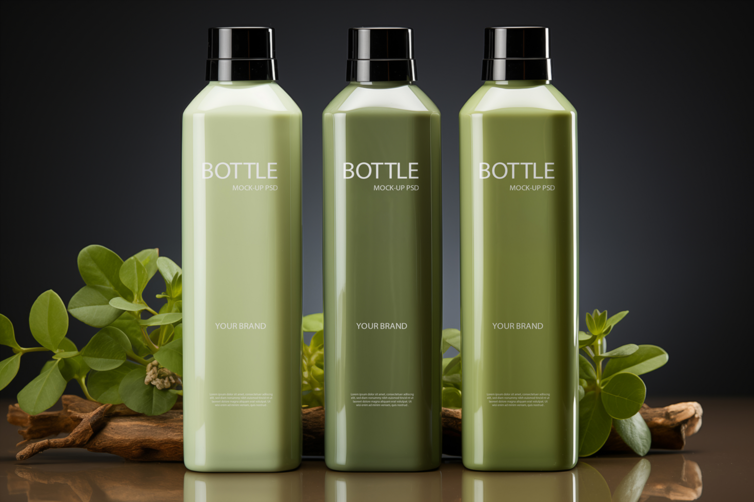 AI generated Shampoo bottle mockup psd