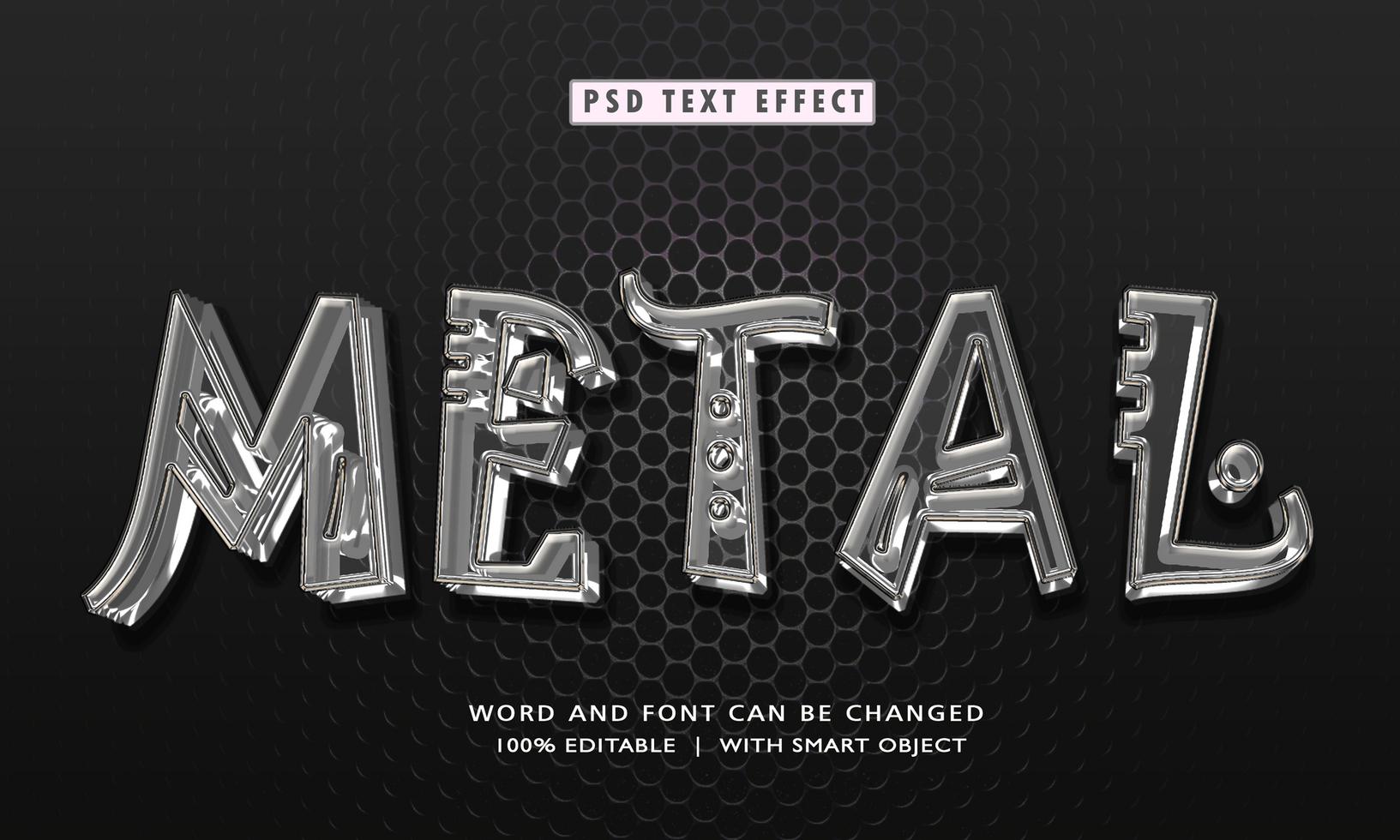 Metal 3D Editable Text Style Effects psd
