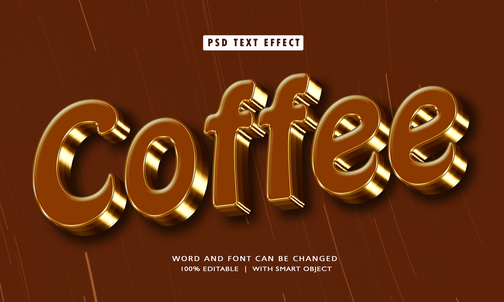 Coffee 3D Editable Text Effects psd