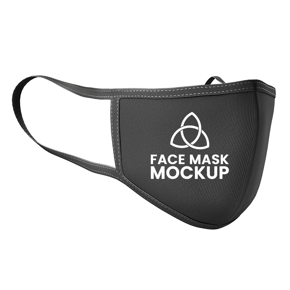 zwart gezicht masker mockup psd