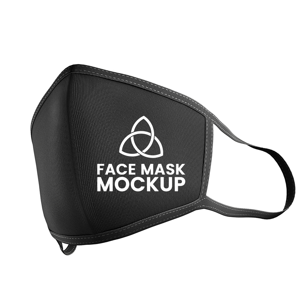 Black Face Mask Mockup psd